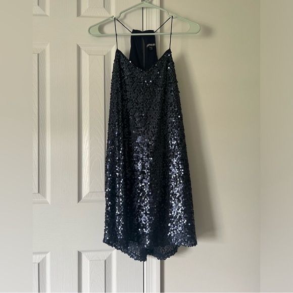 Express Dresses & Skirts - Express - Navy Sequin Mini Dress - Size XS